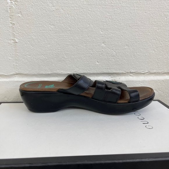 Dansko Dixie Full Grain Black/Turquoise Women's  Leather Sandals Size US 8.5 - Picture 3 of 9